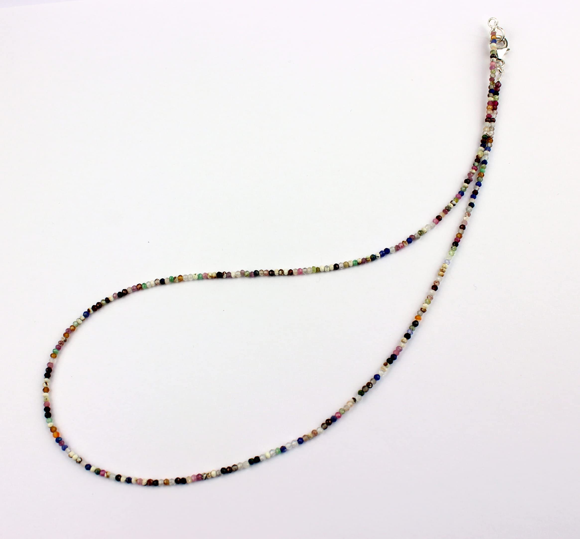 Echte Edelstein Kette Gemischt feingeschliffen Bunt Farbe ca. 45 cm
