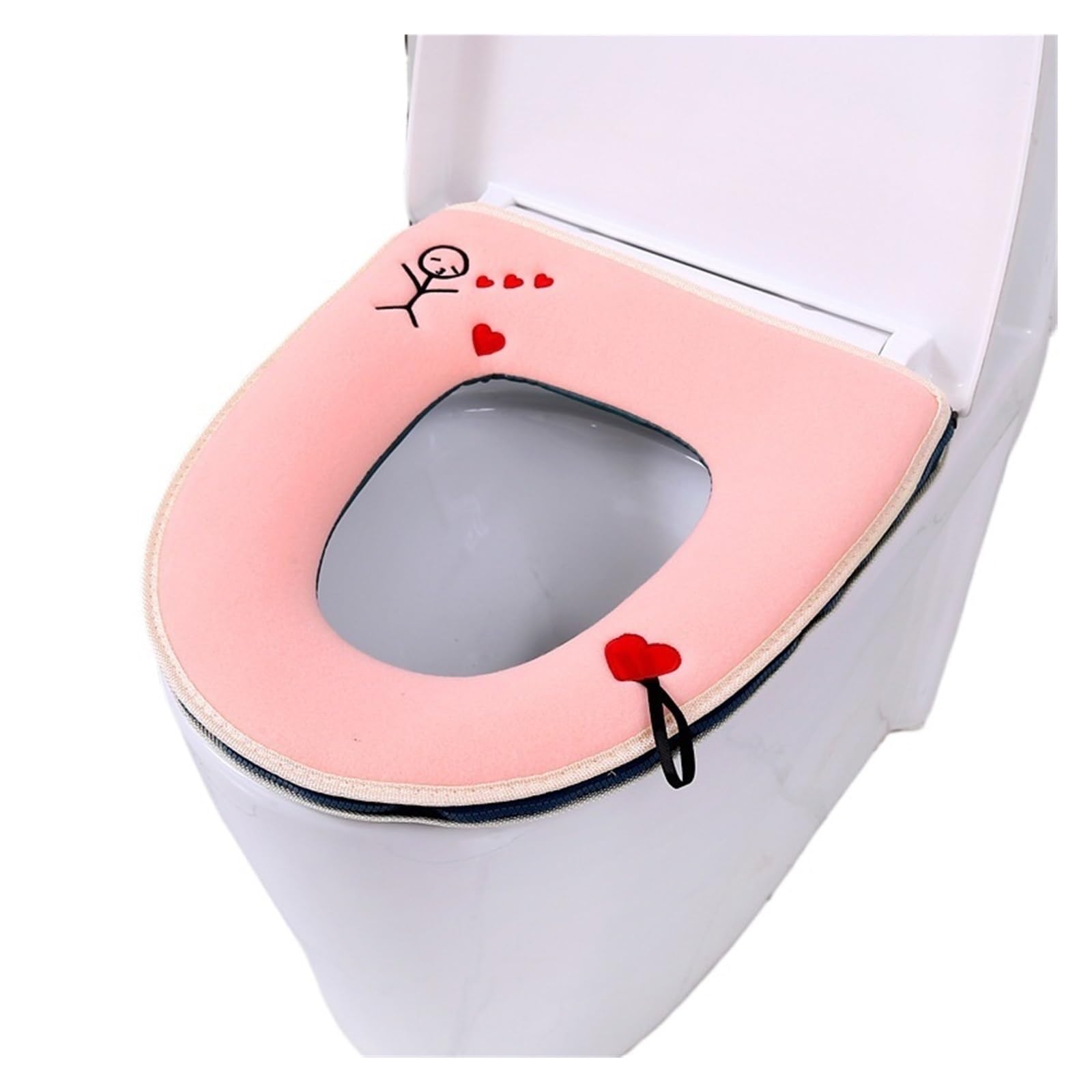 MZSKLW Padded Toilet Seat Toilet Cover Plush Seat Models Waterproof Universal Model Ring Washable Zipper Bathroom Mat Decorative(22)