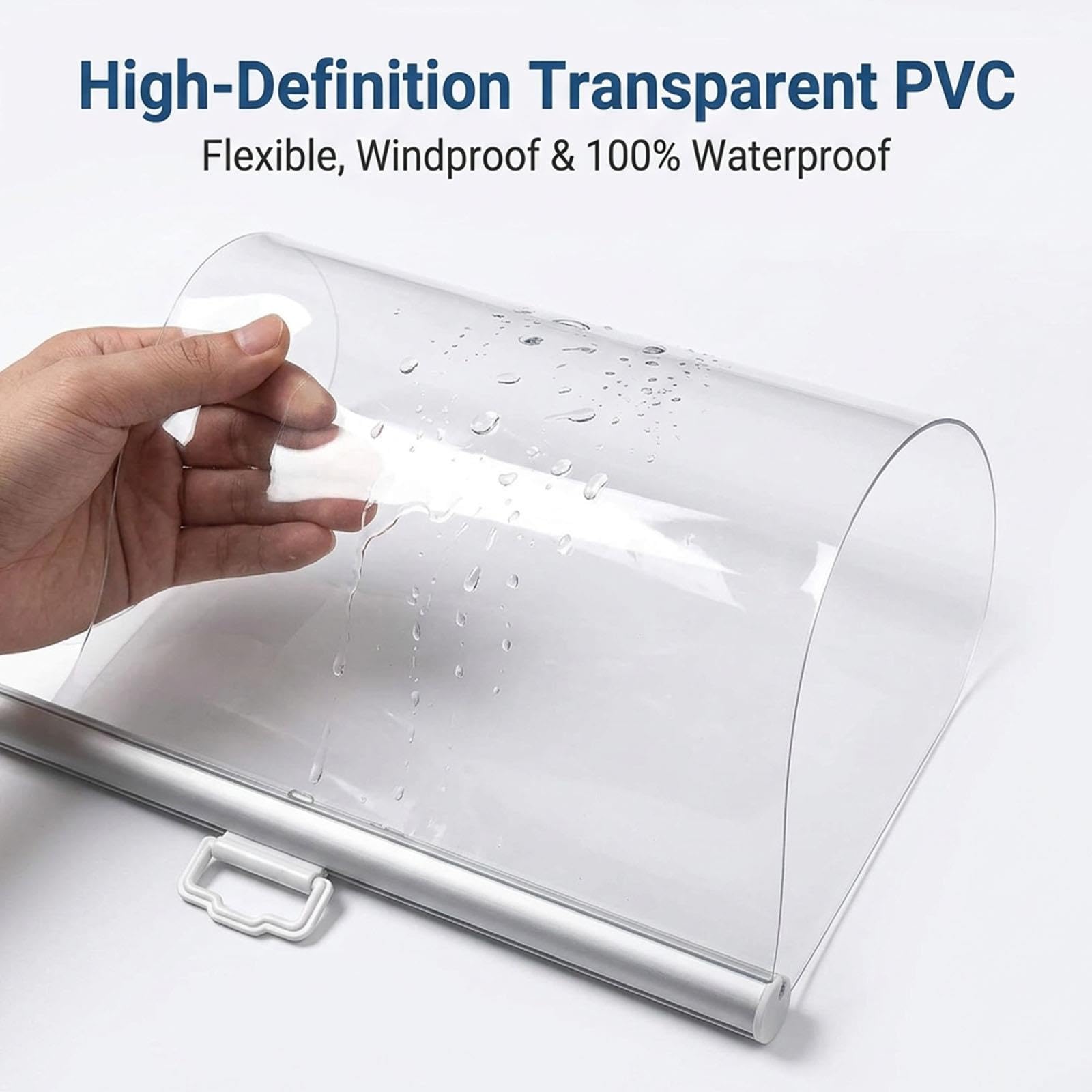 Tenda a Rullo Trasparente in PVC per Esterni, Patio, Tende Impermeabili