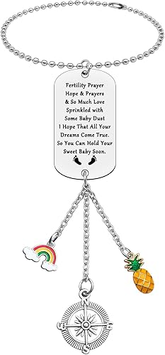 Adorno colgante de infertilidad de FIV, accesorios de automóvil de piña para espejo retrovisor, soporte de oración de fertilidad, regalo de deseos