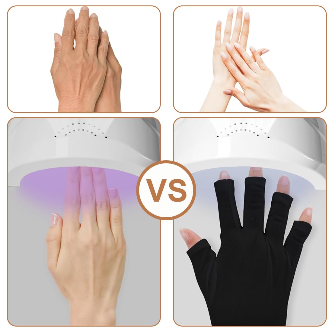UV Handschuhe für Nagelschelmgel UPF50+ UV Schutz fingerlose Handschuhe für Maniküren Trockner Nagelkunst Hautpflege Fingerlose Anti UV Hände schützen die Hände vor UV Schaden