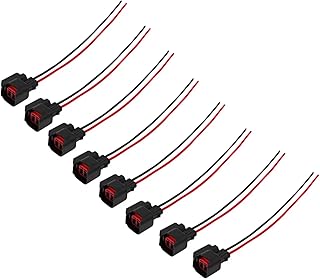 Fuel Injector Pigtail Connector Plug Wire EV6 EV14 Fit for Ford F-150 F-250 Crown Victoria Mustang Pigtail Harness (8 Pcs)
