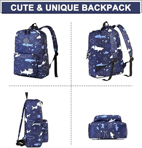 Miniatura 5 de VASCHY - Mochila ligera resistente al agua, mochila casual para hombres y niños, tiburón