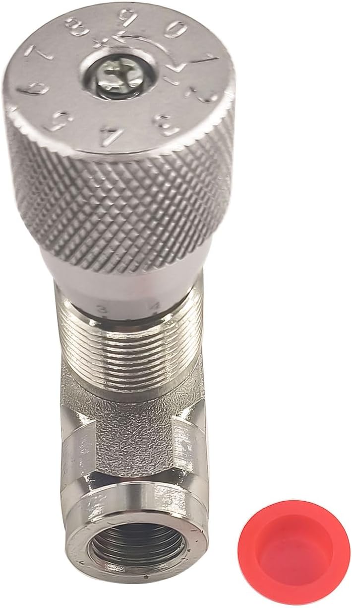 1/2" NPT Straight Flow Control Needle Valve for Hydraulic System, Heavy-Duty Carbon Steel Pressure Connection Fittings with Adjustable Variable Knob