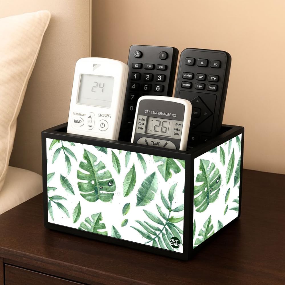 Nutcase Designer Wooden Remote Control Holder Stand Organizer Caddy for TV/AC Remotes-Multipurpose Desk Organiser-6�x4�x4� 1