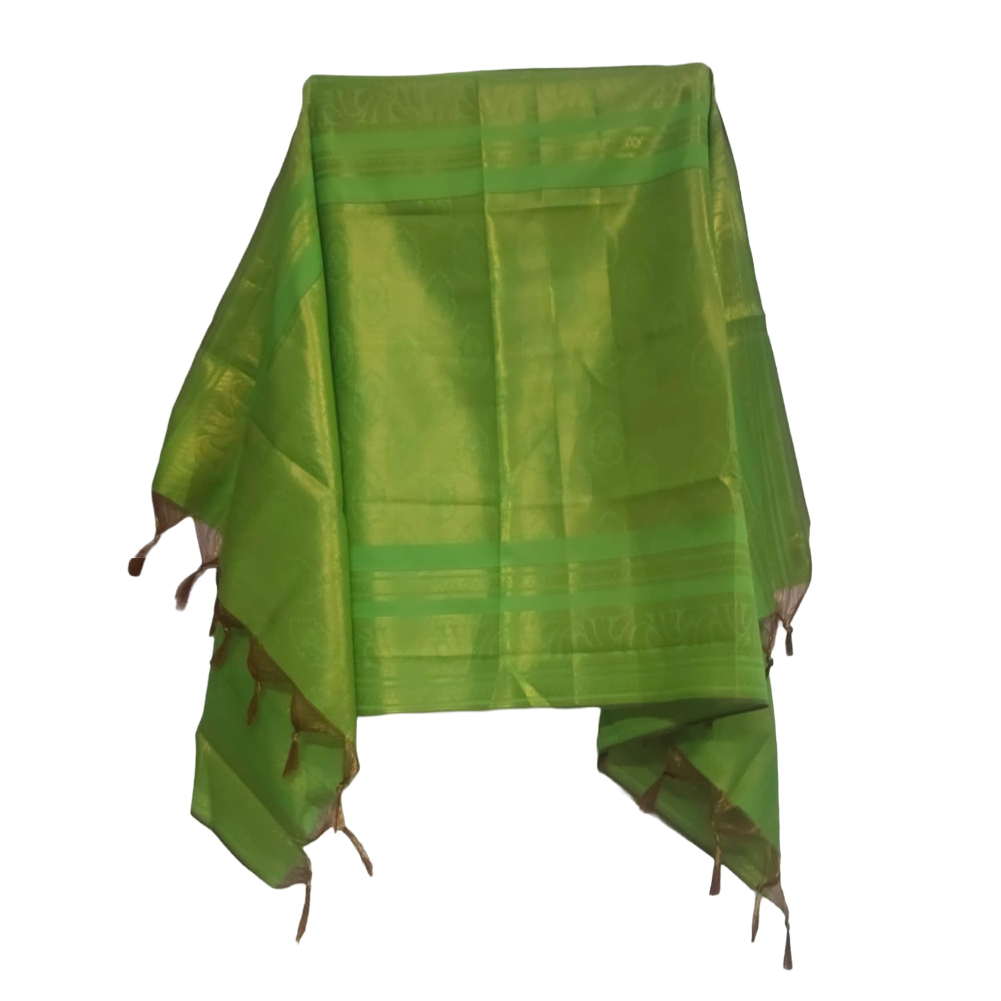 Swagath Shawl Parrot Green Single Zari, 2 Mts-image-40