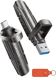 Pen drive SSD externo MOVE SPEED 1 TB, velocidade de leitura e gravação de 1000 MB/s, entrada dupla USB 3.2 geração 2 e tipo C, portátil, para iPhone 15 e 16/MacBook/Android/Áudio e mais (1 unidade)