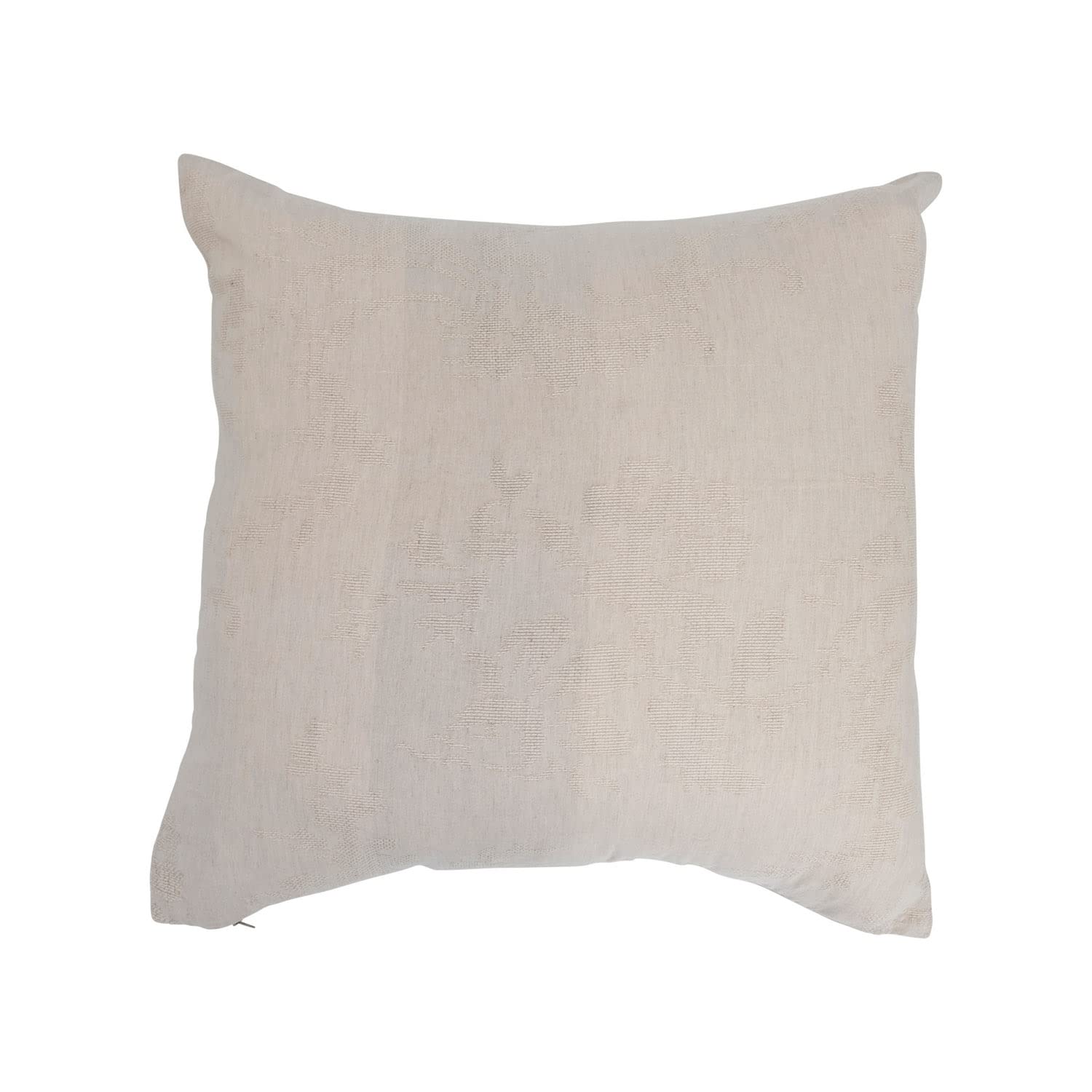 Creative Co-Op Woven Jacquard Pillow, 28" L x 28" W x 2" H, Cream