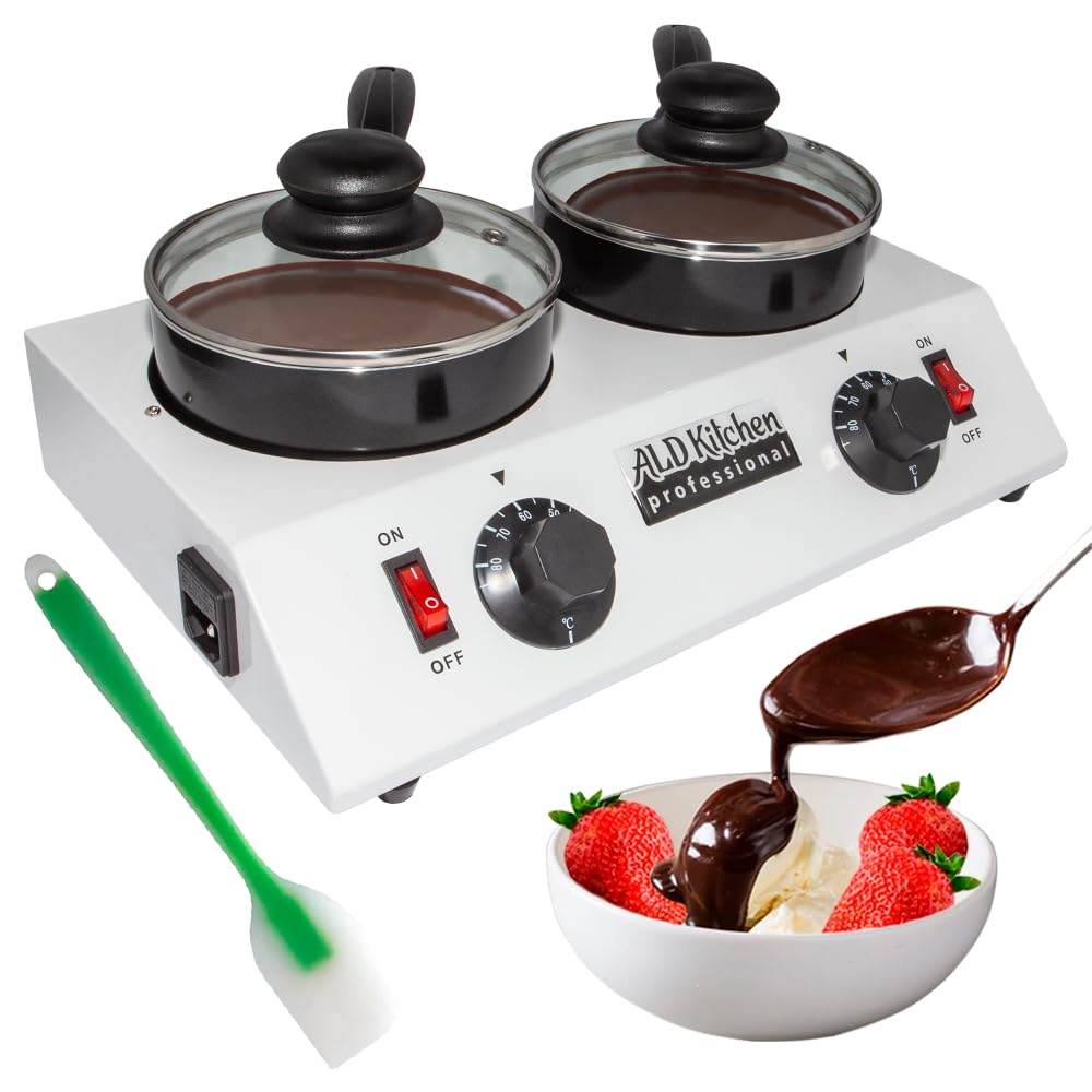 ALDKitchen Chocolate Melting Pot | Professional Chocolate Tempering Machine with Manual Control | Heated Chocolate | 110V | Double (4.5 lb (2.4 kg))