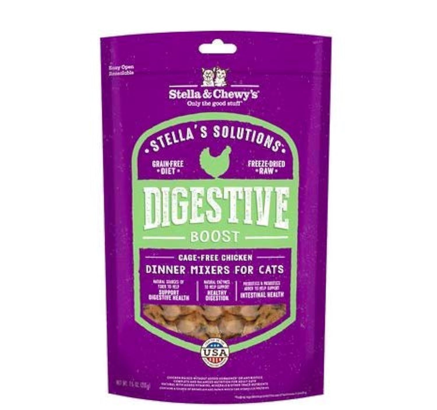 Stella & Chewy's Stella's Solutions Digestive Boost Chicken Freeze-Dried Raw Cat Food, 7.5-oz bag