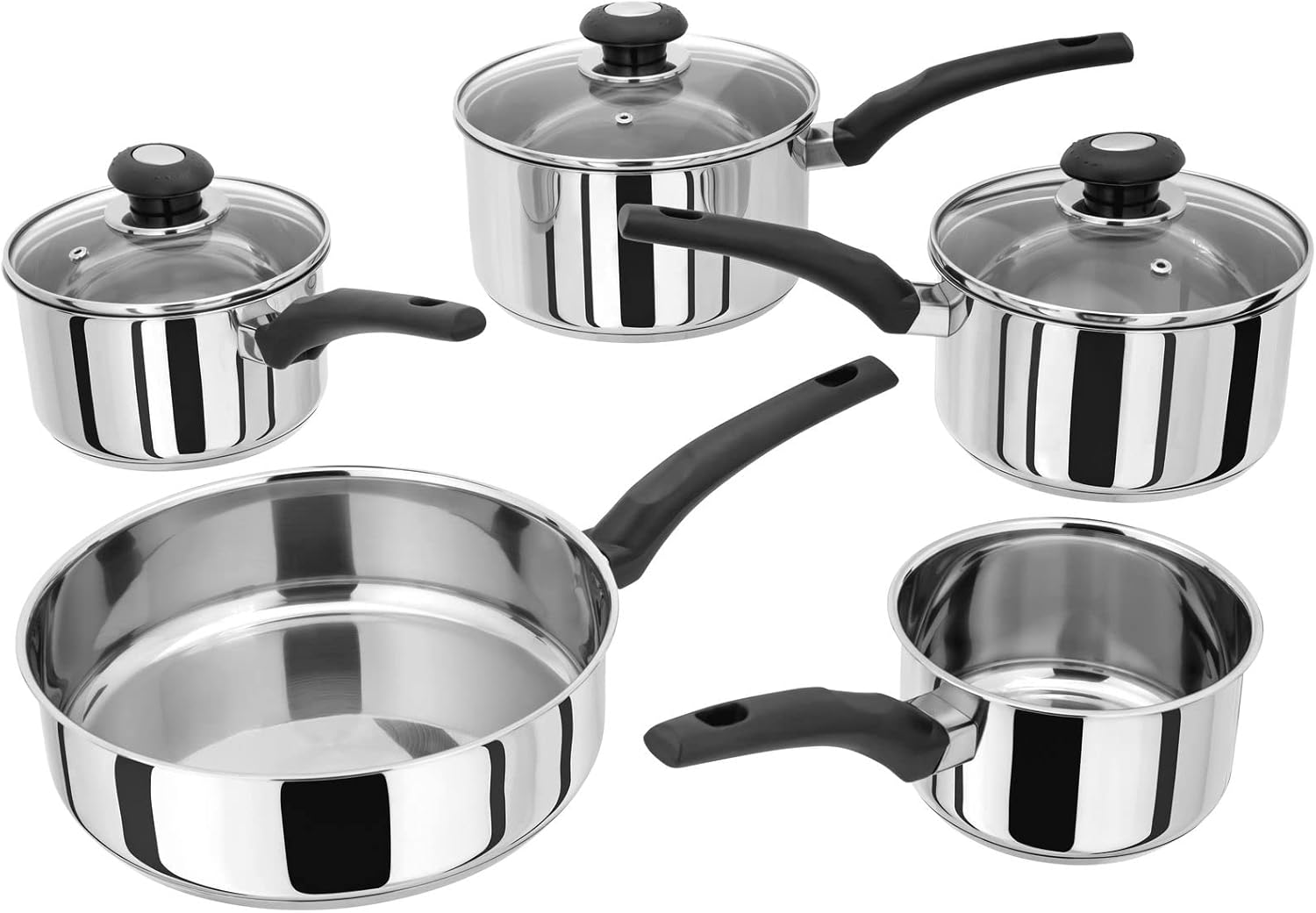 "Judge Essentials HPC1 Stainless Steel Set of Pans, 5Piece Set, 14cm