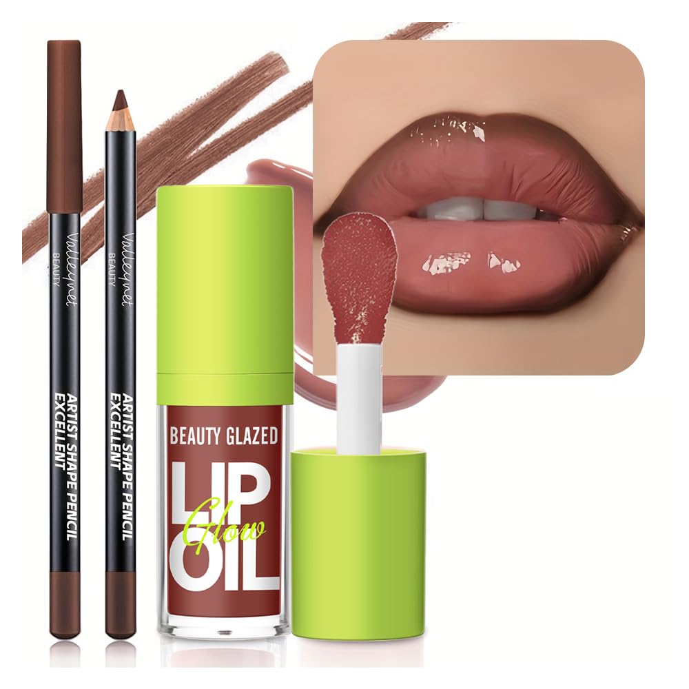 Rosewood Lip Gloss & Liner Set - Plumping Volume Lips -1