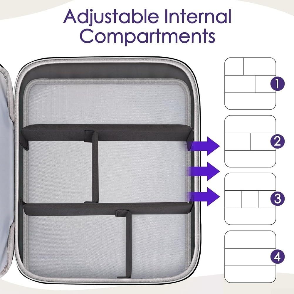 Bolsa de almacenamiento para mezclador de audio, 15.5 x 13 x 3.5 pulgadas, bolsa para equipo de grabación, acolchado de espuma gruesa, separadores ajustables, funda portátil para estudio de podcast
