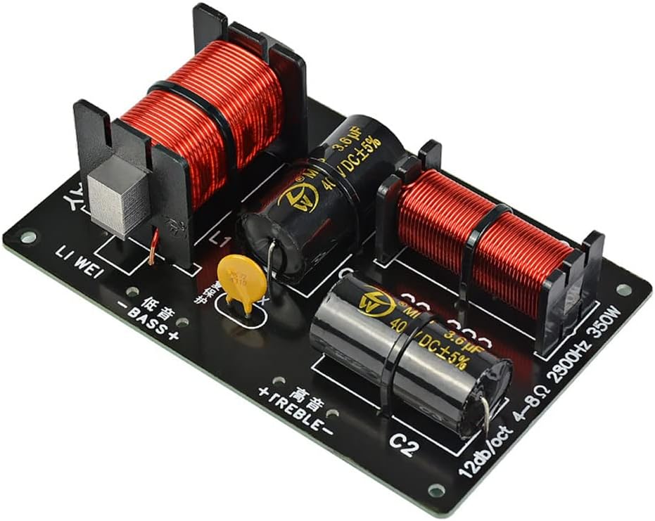 2pcs 350W 2 Ways Crossover Audio Board Tweeter Bass Speaker Frequency Divider 2 Unit for 4-8Ohm DIY Speaker Filter 2800HZ