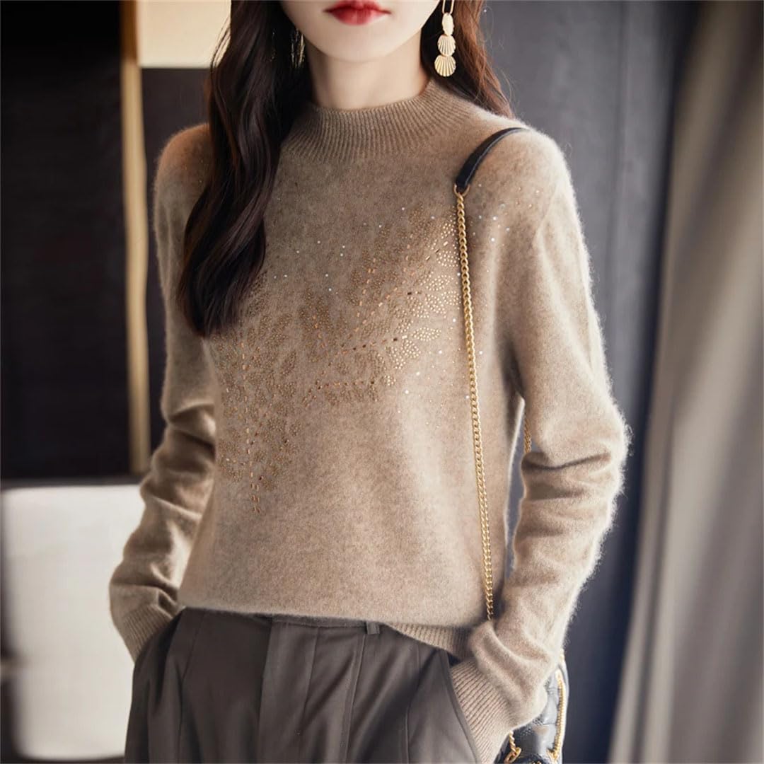 Maglione da donna autunno inverno lana girocollo manica lunga casual caldo maglione sottile