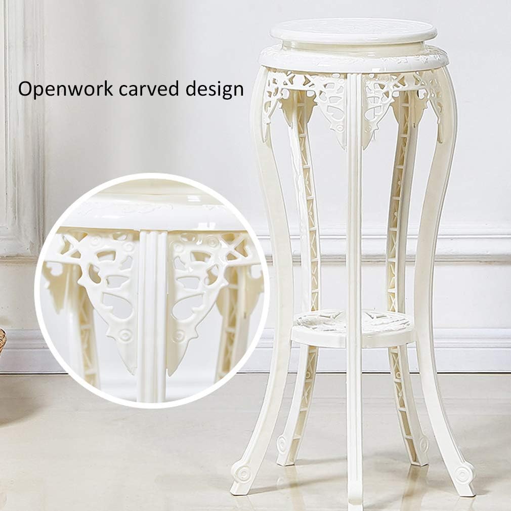 Flower Stand Indoor Multi-Layer,Floor Standing Plant Stand Living Room,Stand Flower Pot Shelf Openwork,Non-Slip Bottom,Brown/White