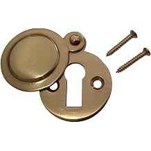 33mm Polished Brass Round Keyhole Cover Escutcheon with Screws