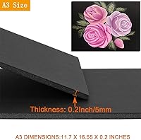 Vista 3 de Paquete de 20 tableros de espuma negra de 11.7 x 16.5 pulgadas, 1/5 pulgadas de grosor, tamaño A3, tablero de respaldo de espuma