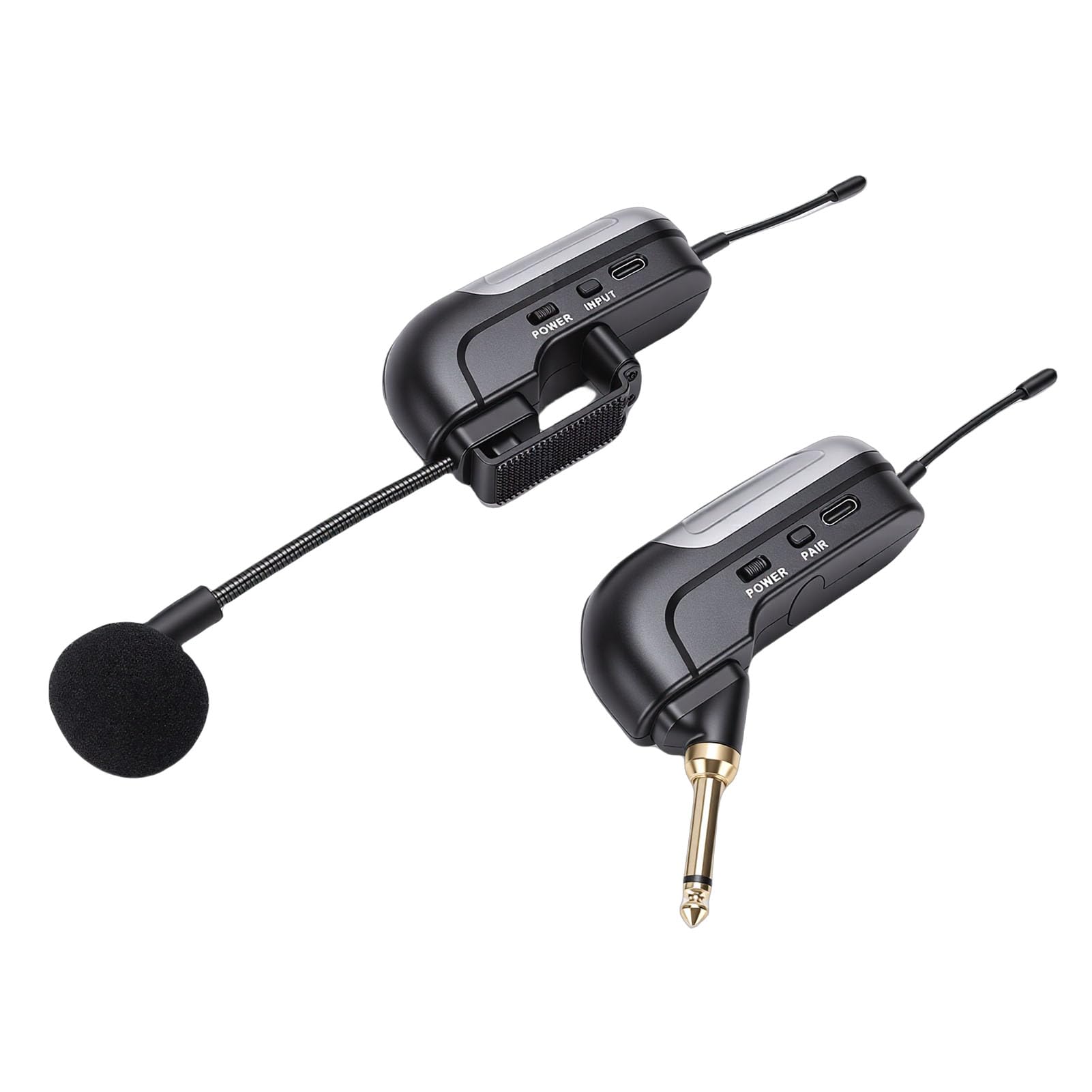 banapoy Microfono Wireless per Fisarmonica UHF, Microfono per Strumenti con Suono HD e Ricevitore, Portata 30 M, Durata della Batteria 6 Ore, Palco di Ripresa per Altoparlanti