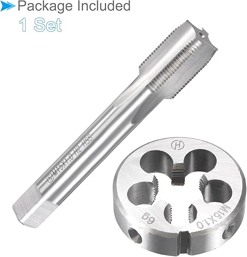 Miniatura 9 de Juego de roscas y troqueles, rosca M16 x 1.25, rosca métrica de acero de alta velocidad y kit de herramientas de troquelado redondo (aplicaciones