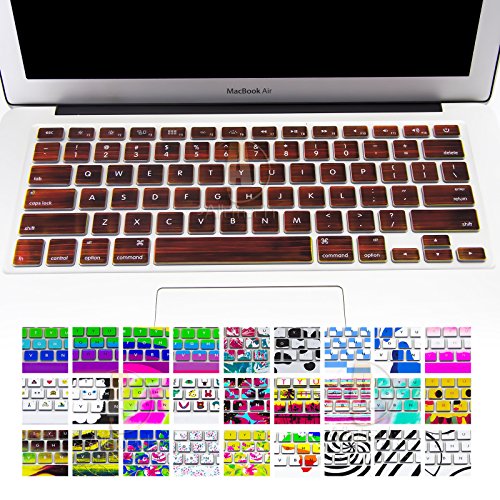 Allytech Silicone Keyboard Cover with Pattern Compatible MacBook Pro 13/15 /17 Inch (with/Without Retina Display), iMac and MacBook Air 13 Inch, Solid Wood Texture