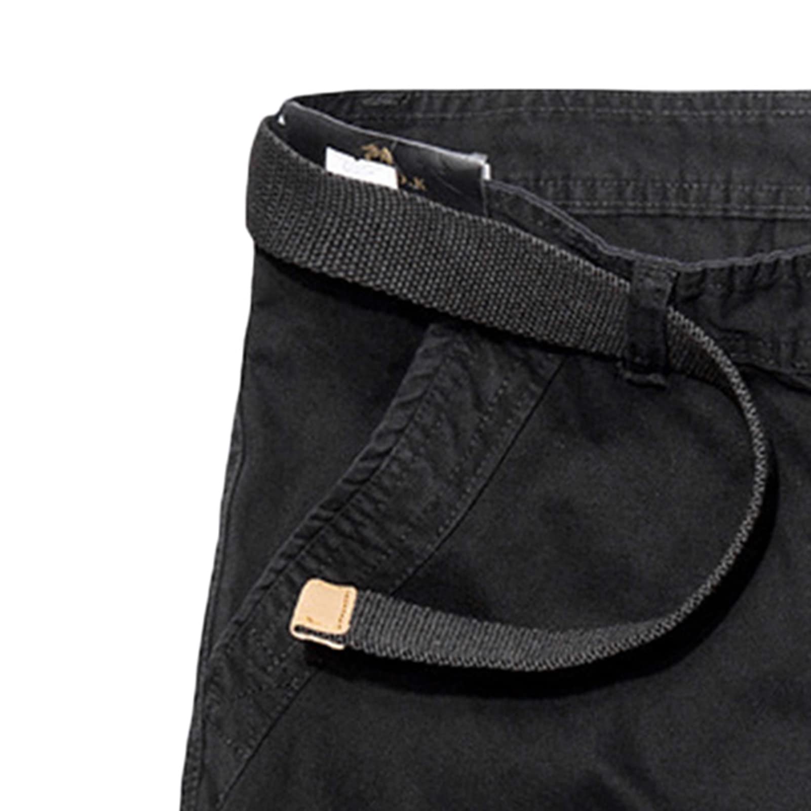 Men's Lightweight Casual Cargo Shorts Twill Zipper Pockets Outdoor Short Pants Cotton Military Army Short No Belt (Black,36)