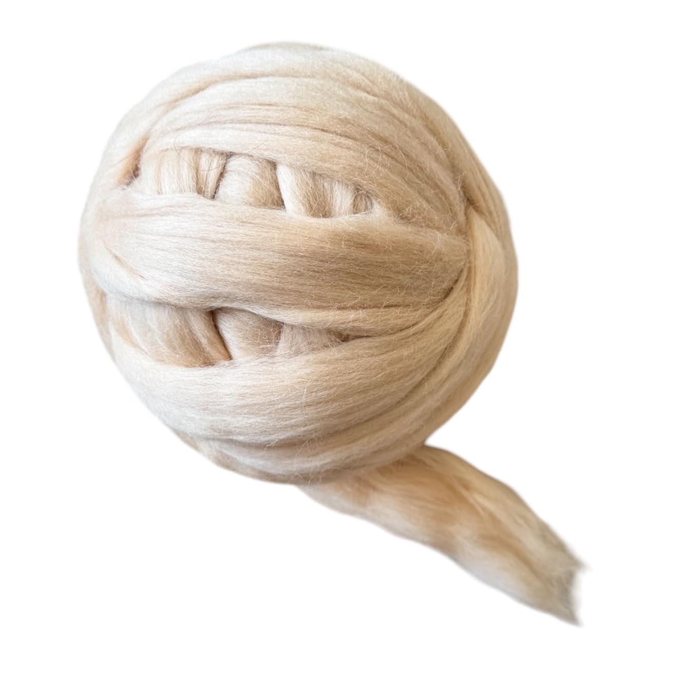 Kondoos Cream Beige Wool Roving, 8 OZ. Best Wool for Needle Felting Wet Felting, Arts & Crafts, Spinning & Weaving. Yarn Fiber Bulk