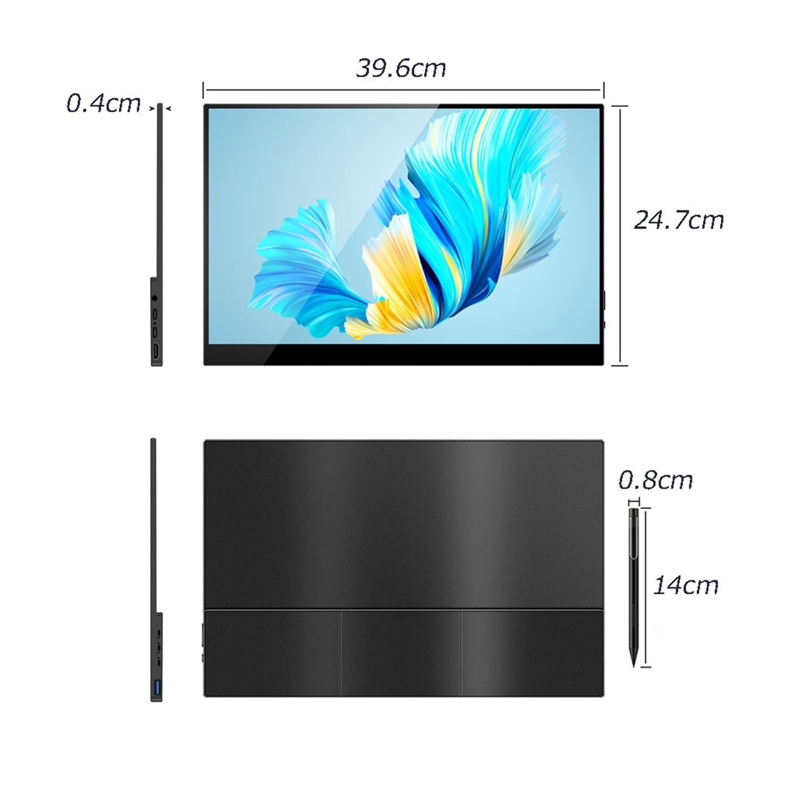 Ekran mobilny 17.3 Cal HDR Digitizer Board odręczny rysunek ekran dotykowy IPS Laptop zewnętrzny monitor rozdzielczość 1920 * 1080p przenośny