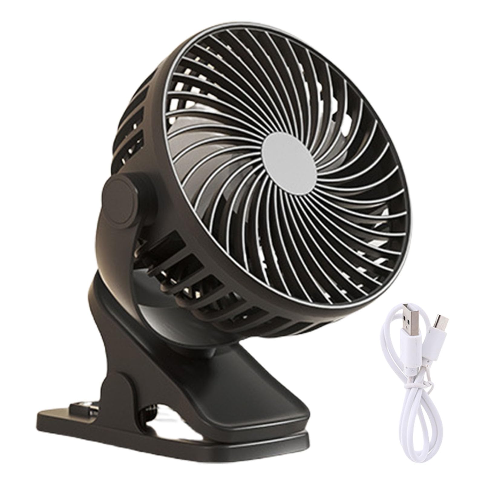 Yjcnelcr Portable Clip Fan for Car Seats with Adjustable Airflows USB Rechargeable Fan Multifunctional Outdoor Small Cooling