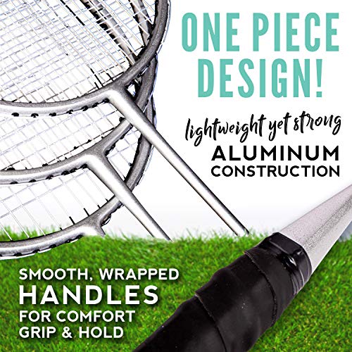 Image of Franklin Sports Badminton Racket + Birdie Set - Replacement Badminton Equipment for Kids + Adults - 2 Player - 4 Player Badminton Racket Sets