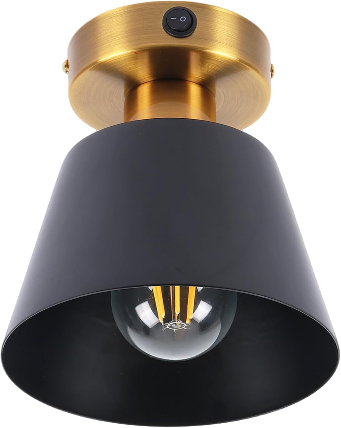 12V RV Vintage Ceiling Light with Switch – Metal Shade