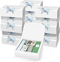 Vista 11 de PEKGRIL 15 cajas de regalo con tapas, cajas de regalo rosas de 10 x 8 x 4 pulgadas, caja de propuesta de dama de honor con cinta, cajas de papel