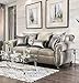 Sinatra Silver Fabric Sofa (Oversized) by Furniture of America