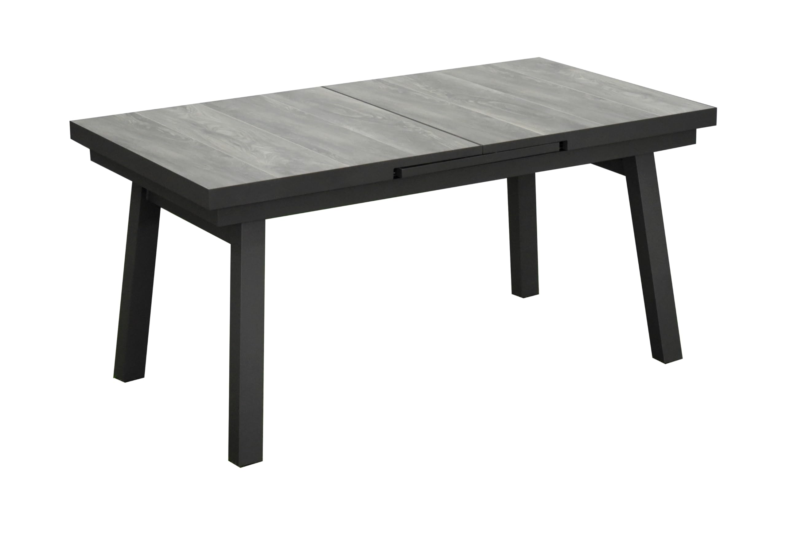 bellavista Home&Garden Gartentisch Sydney – Ausziehtisch 162–212 x 100 x 76 cm, Aluminium pulverbeschichtet anthrazit, Keramik-Tischplatte in Holzoptik, für 6–8 Personen