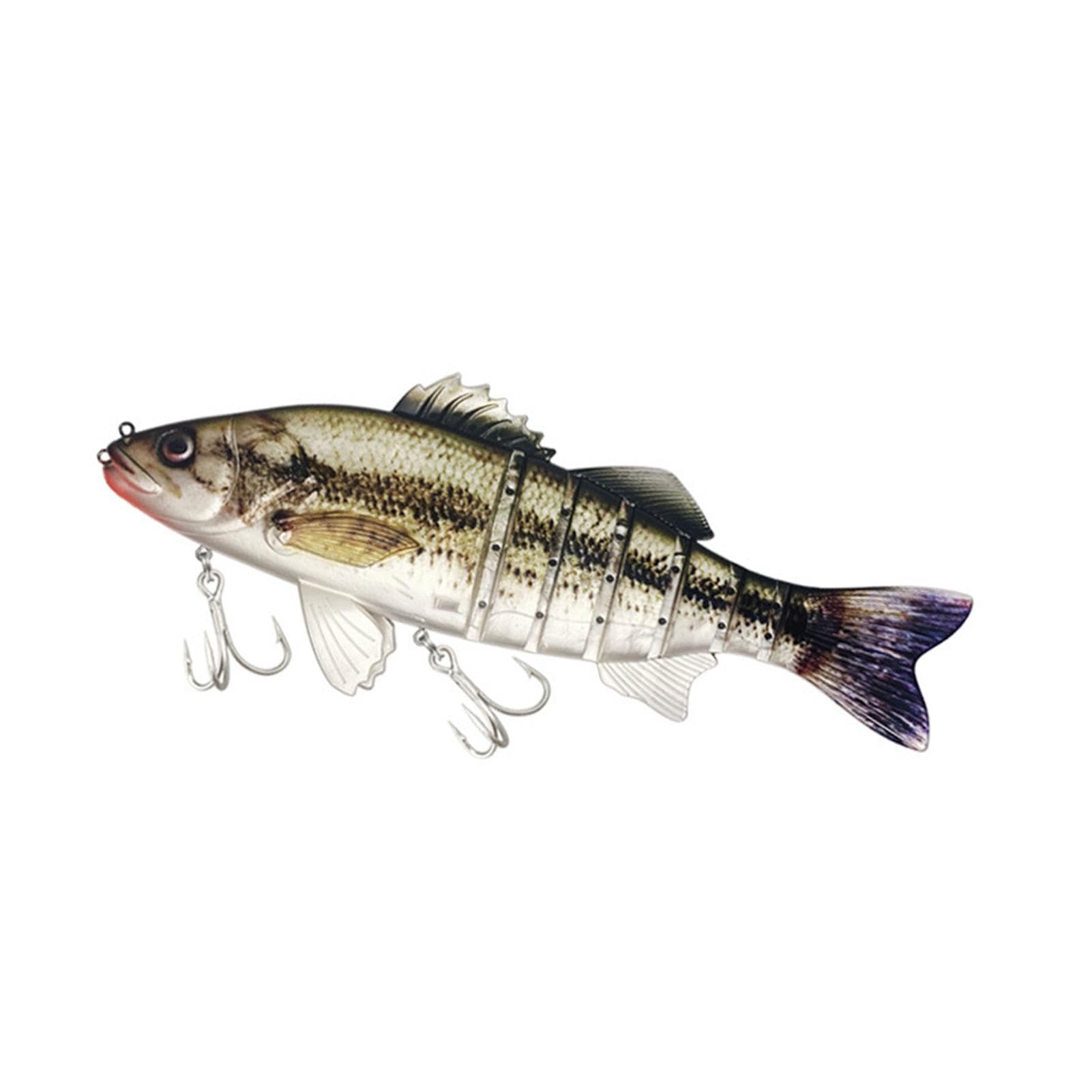 Esche da pesca con esche artificiali, Esche da pesca con esche artificiali in acqua salata | Esche da pesca d'acqua - Esche da pesca per spigola, esche multi-snodate da 15 pollici per spigola, esche d