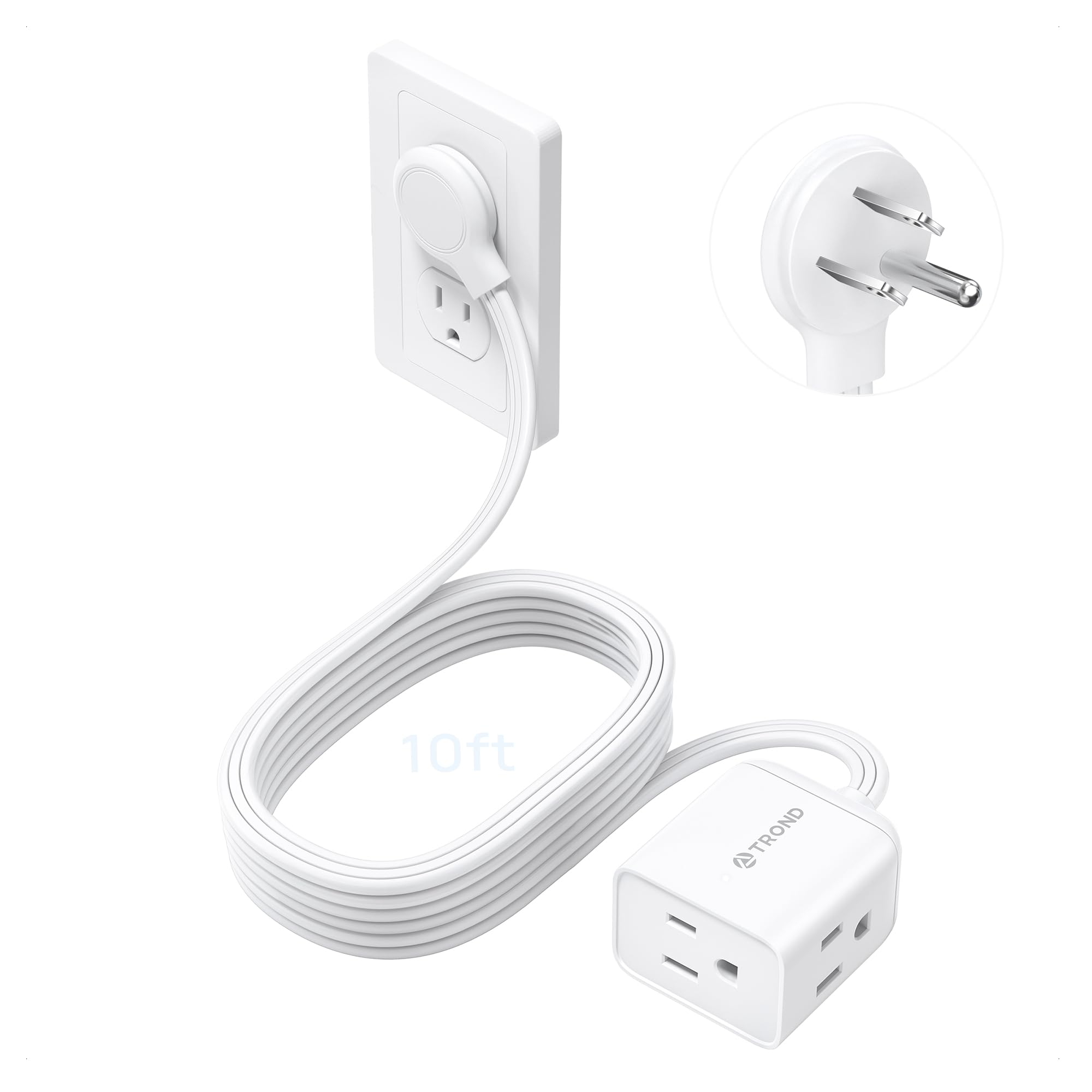 TROND 6ft Right Angle Extension Cord - Space Saving! -27 TROND 6ft Right Angle Extension Cord - Space Saving! -27