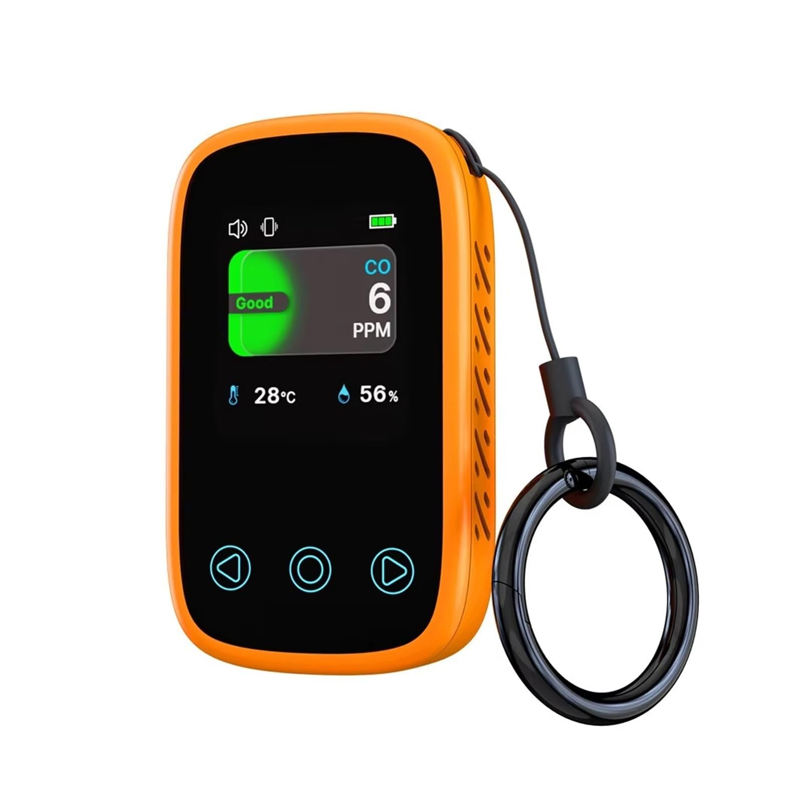 Trplfghz Orange Yellow Gas Detector, Carbon Monoxide Detector Temperature And Humidity Detection Compact Body Easy To Carry Air Quality Monitoring Co Range 0~999 Ppm For Work, Home