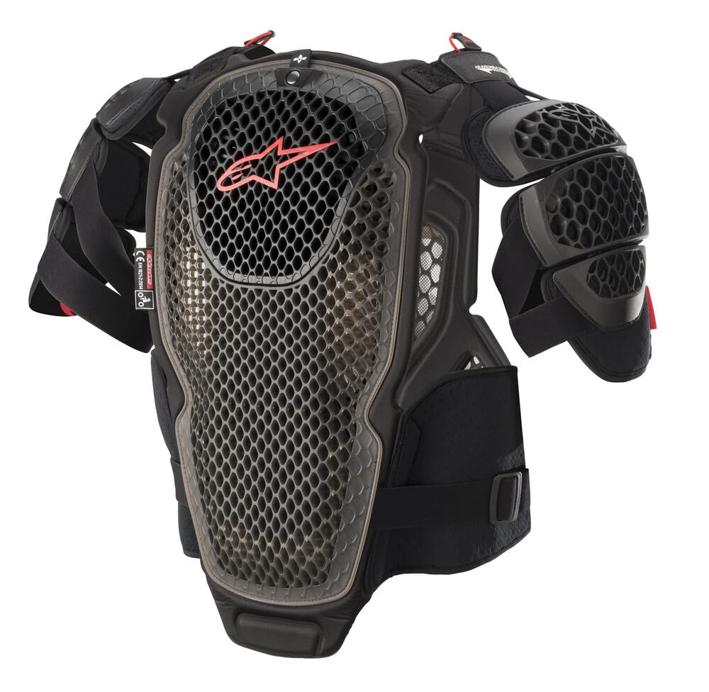 Alpinestars A-6 Protector de Pecho (Negro/Antracita/Rojo, XLX)
