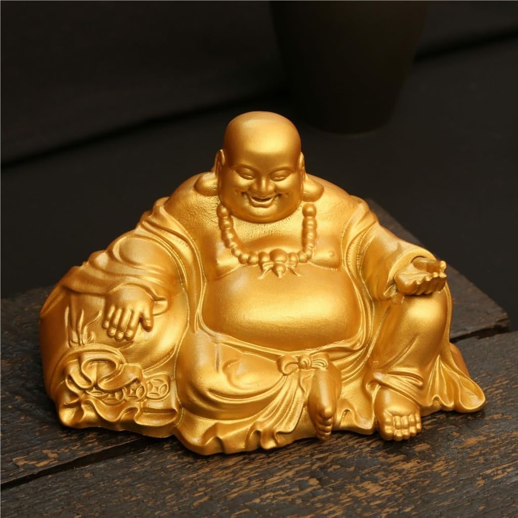 手作り工芸品仏像置物 真鍮の弥勒仏の飾り、装飾品、彫像、卓上ポーチ