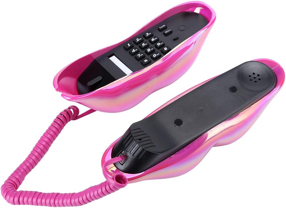 Acogedor Corded Landline Telephone - Desk Phone With Battery Rose Red