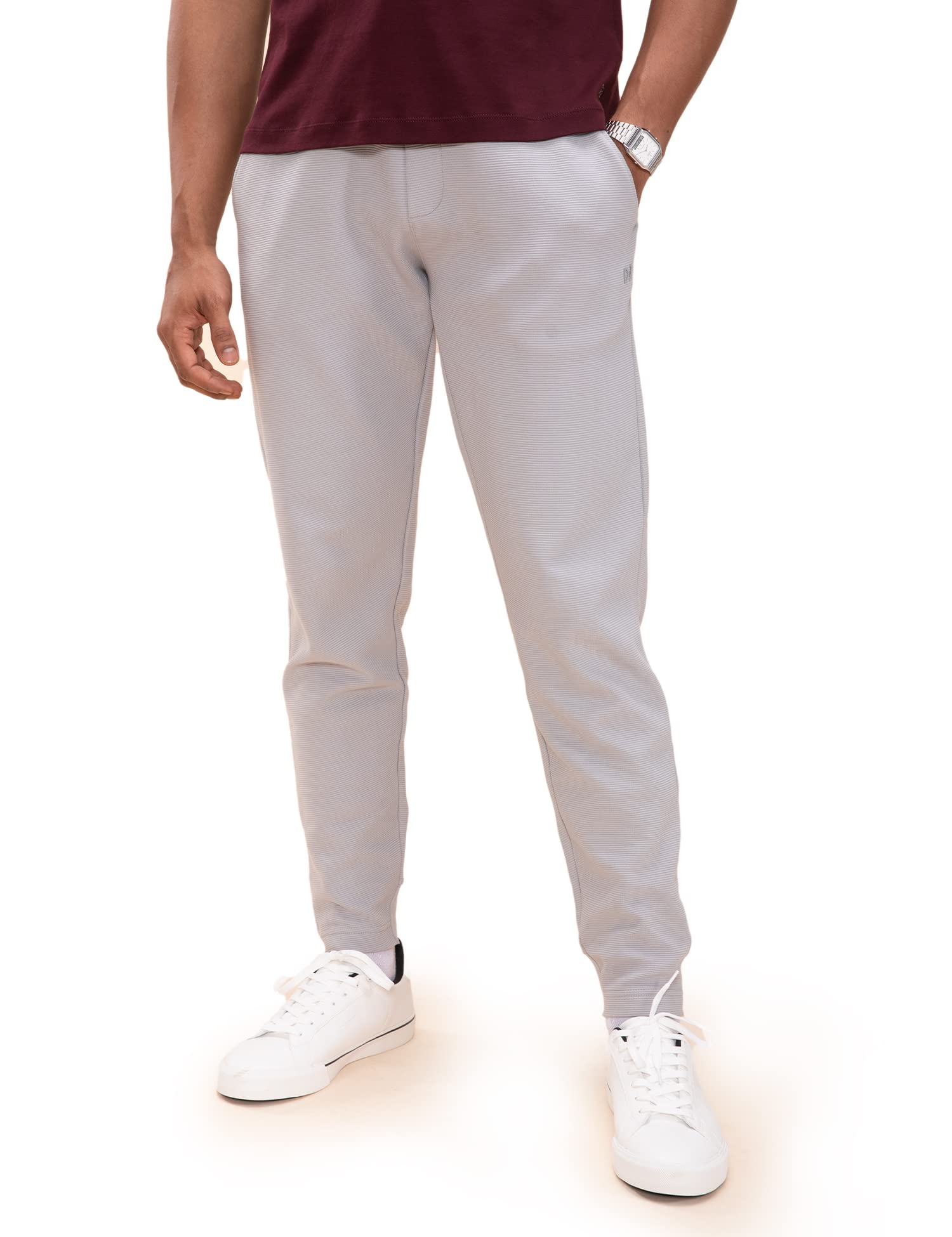 DAMENSCH Men's Constant Ottoman Fabric 500 Day Regular Fit Joggers - Swear Grey