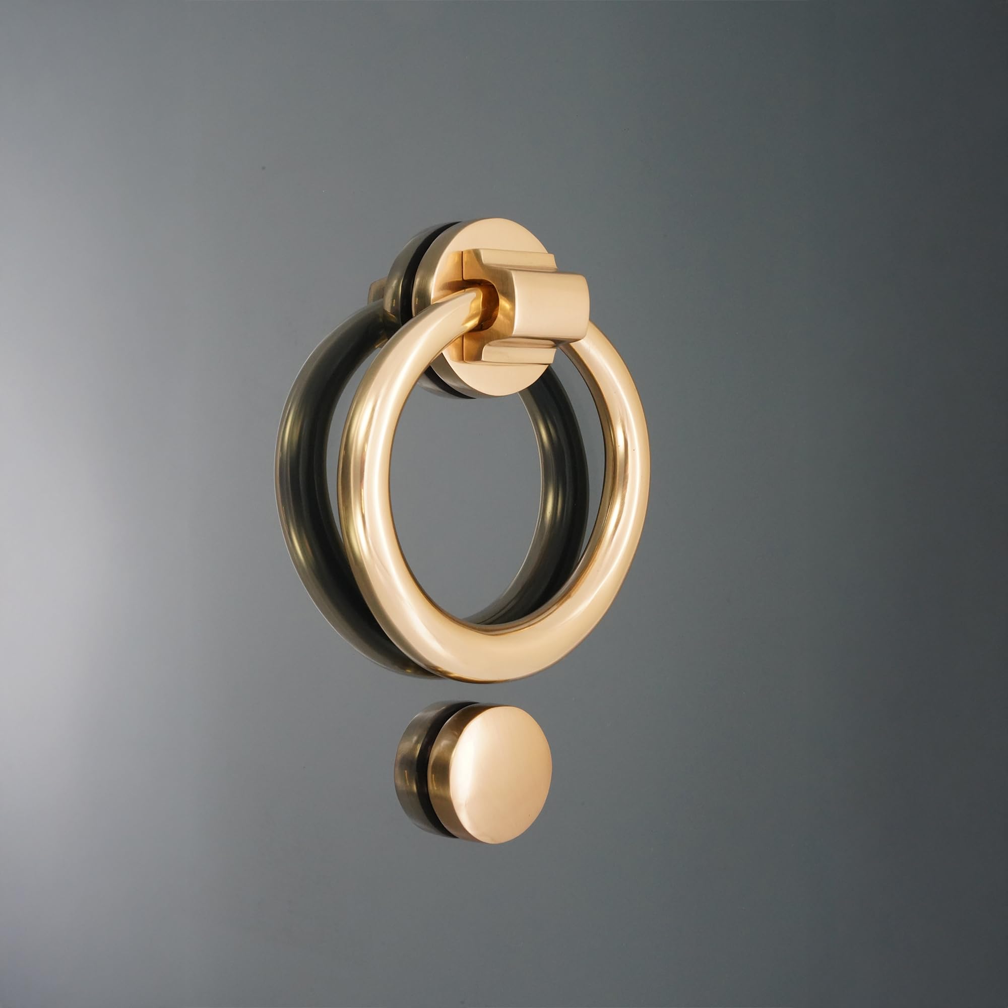 Ottone lucido 5 "classico anello a forma di battente porta anteriore mobili