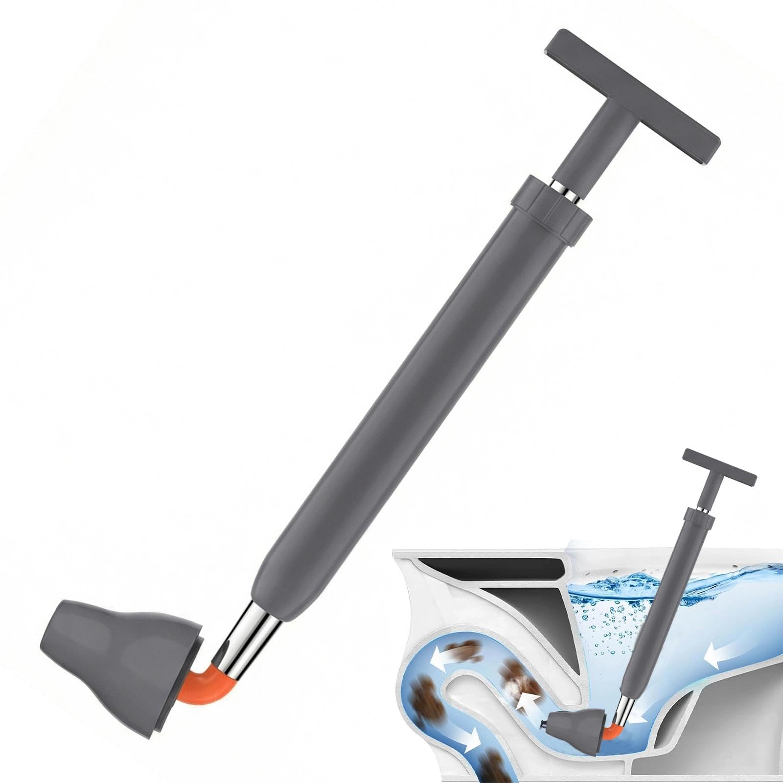 Stura Lavandini e Scarichi Sturalavandini a Pressione Ventosa Sturalavandini, con Pompa ad Alta Pressione, Sturalavandino per WC Bagno Scarico a Pavimento Tubi (70cm Altezza)
