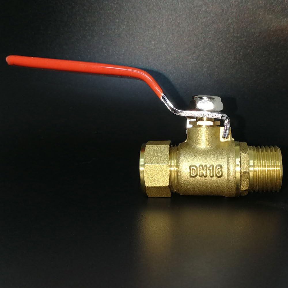 1pc Brass Nickelage DN15 DN20 Male/Female Thread Ball Valve 2025/2632 Pex Pipe Fitting Aluminum Pipe for Floor Heating(2025 Nickel Plated)