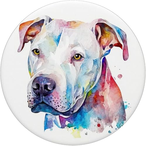 Miniatura 3 de Dogo Argentino Perro Colorido Acuarela PopSockets intercambiables PopGrip