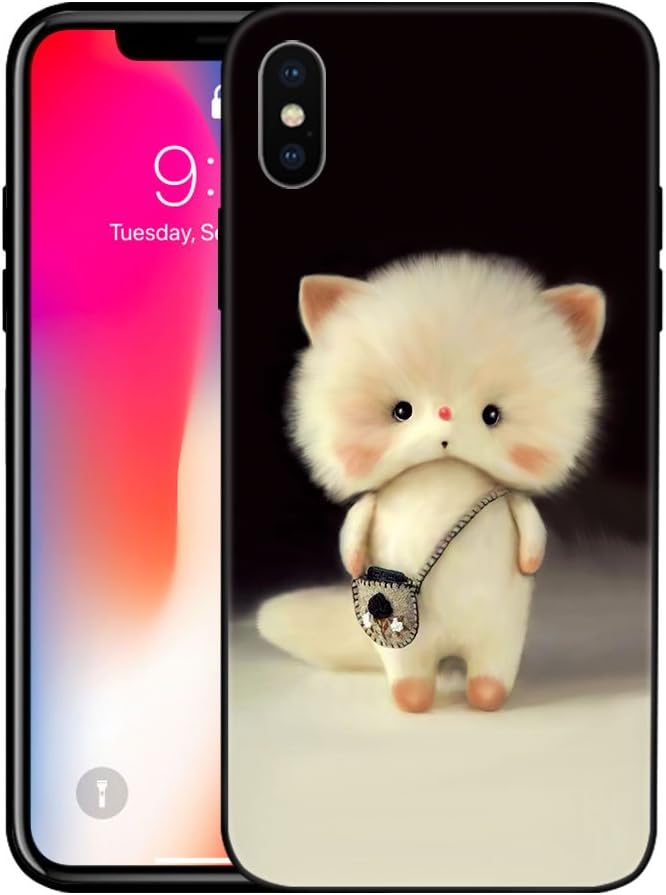 iPhone X Case, iPhone 10 Case, Plusme Cute Kawaii Soft Cartoon Animal Pattern Design Silicone TPU Full Protective Cover for Apple iPhone X 5.8 inches (Kawaii)
