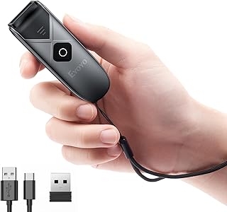Eyoyo Bluetooth 2D&1D Barcode Scanner, Portable Wireless Mini Barcode Reader with 2.4G Wireless/Bluetooth/USB Wired Connection QR Code Scanner Compatible with Pad, Phone, Android, Tablet PC