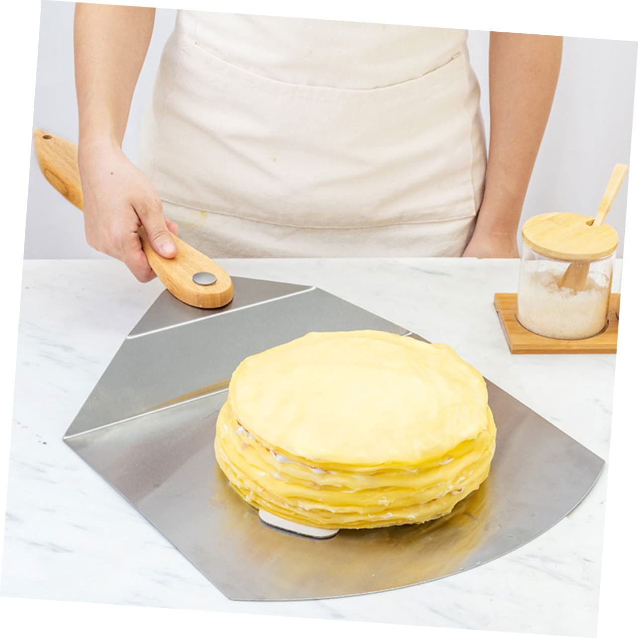 Ciieeo Pala de Panadería Plegable para Pizza de Acero Inoxidable