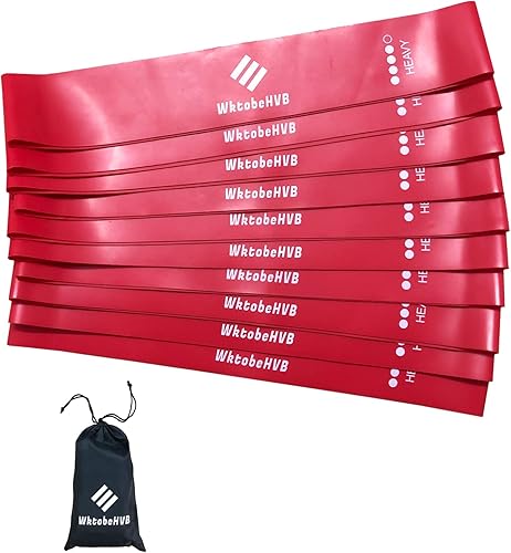 Miniatura 2 de Bandas elásticas de resistencia para ejercicio, paquete de 510, bandas elásticas de 1012 pulgadas para entrenar con bolsa de transporte, bandas