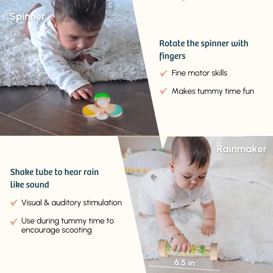 Curious Cub Montessori Learning Wooden Toys | Box 3: 5+ Month | Montessori Toys for 5+ Months | Learning Blocks,Sensory,Auditory & Memory Skills | Toddlers Activity Toys | New Born Baby Gift 2